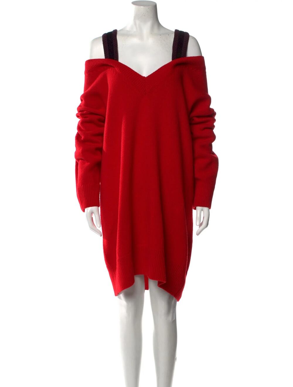 DOROTHEE SCHUMACHER Virgin Wool V-Neck Oversized Sweater Dress XL